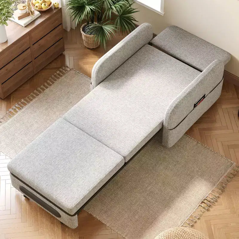 Fauteuil-lit convertible 3-en-1 Gaoyangjiaju avec tiroir de rangement - canapé-lit gigogne avec poche latérale et oreiller - gris