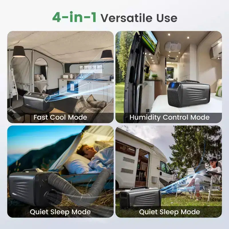Waykar tragbare Klimaanlage mit 5000 BTU, 3-in-1, mit Entfeuchter und Fernbedienung für Zelt, Camping und Wohnmobil