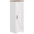 Armadio contenitore HOMCOM in stile rustico con ripiano regolabile, mobiletto decorativo con una porta tipo fienile per soggiorno, dispensa da pavimento, bianco