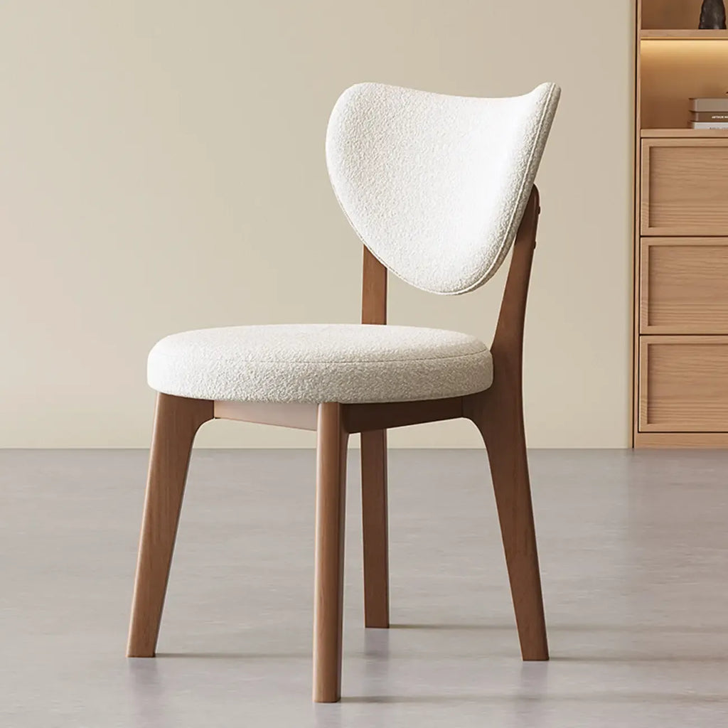 Chaise de salle à manger moderne sans accoudoirs, dossier enveloppant et revêtement en similicuir