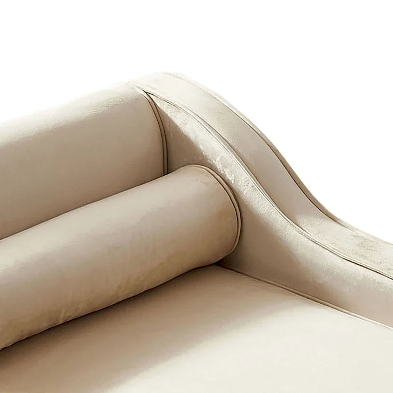 French Elegant Velvet Upholstered Storage Chaise Lounge Chair with a Pillow