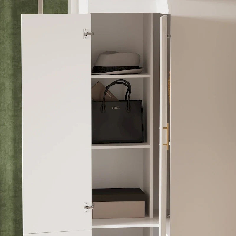 93.9H/74.2H Armoires Wardrobe Closet Cabinet Hanging Drawers Storage