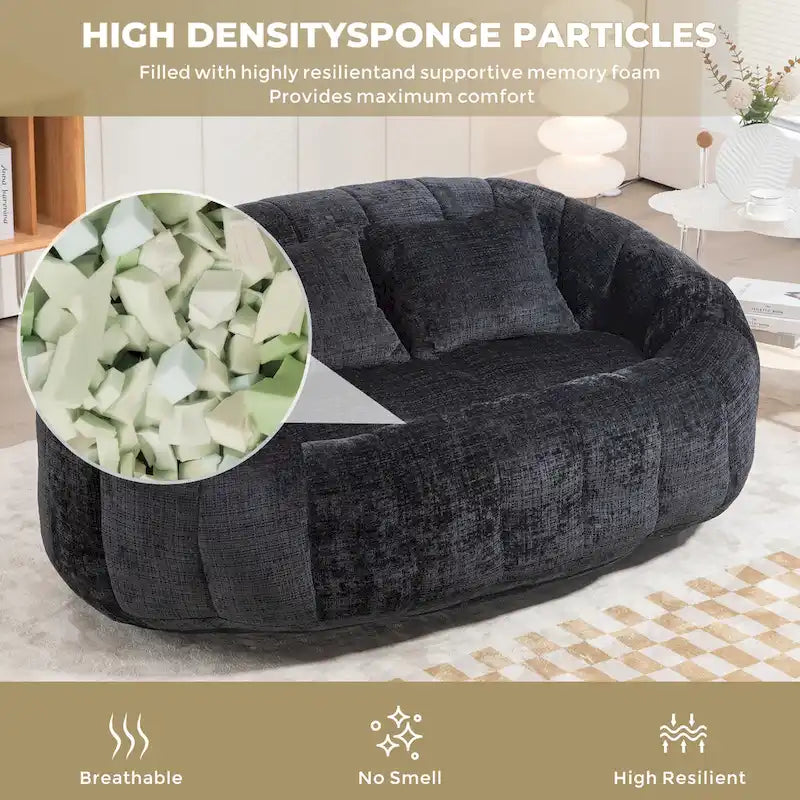 GDFStudio - Laurel chenille 2-zits luie bank met schuim met hoge dichtheid en extra veel comfort