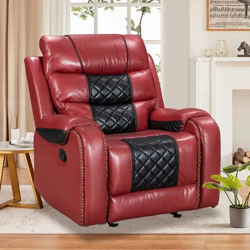 Sillón reclinable grande de cuero sintético con diseño estadounidense para la sala de estar