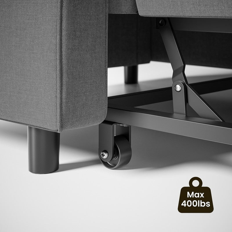 3-in-1-Schlafsofa mit verstellbarer Rückenlehne, ausziehbarer Sessel, umwandelbares Klappbett fürs Wohnzimmer