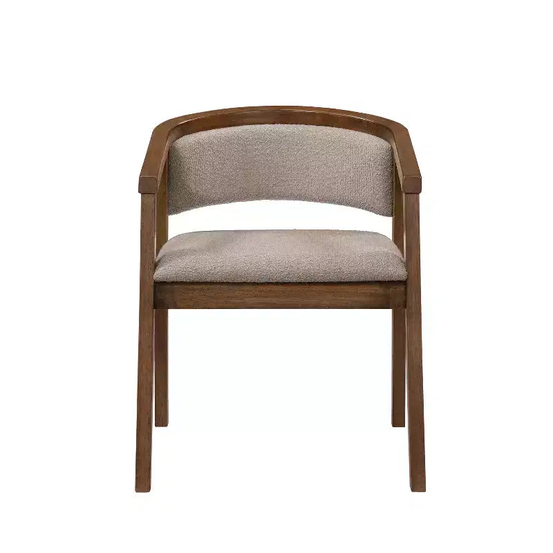 Set da pranzo moderno di metà secolo Christopher Knight Home Simon, 5 pezzi, in legno di caucciù con sedie imbottite in bouclé
