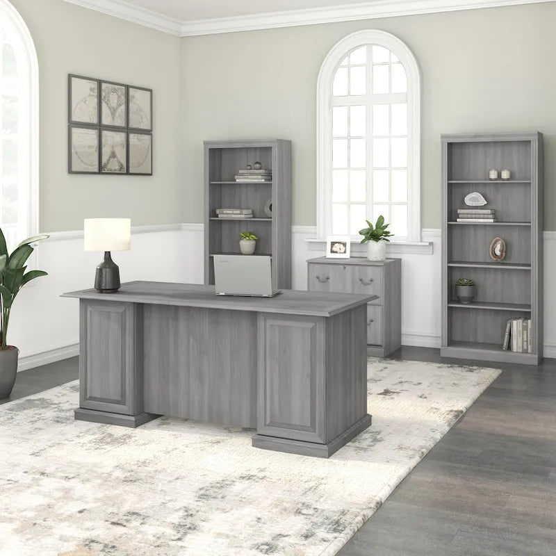 Bush Furniture Saratoga vezetői íróasztal fiókokkal és tárolóhellyel