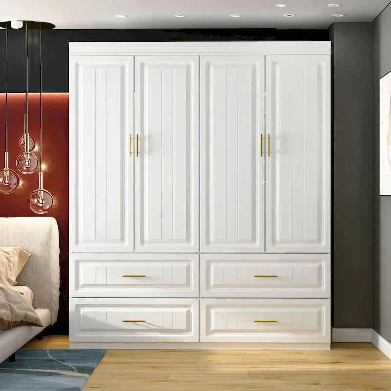 93.9H/74.2H Armoires Wardrobe Closet Cabinet Hanging Drawers Storage
