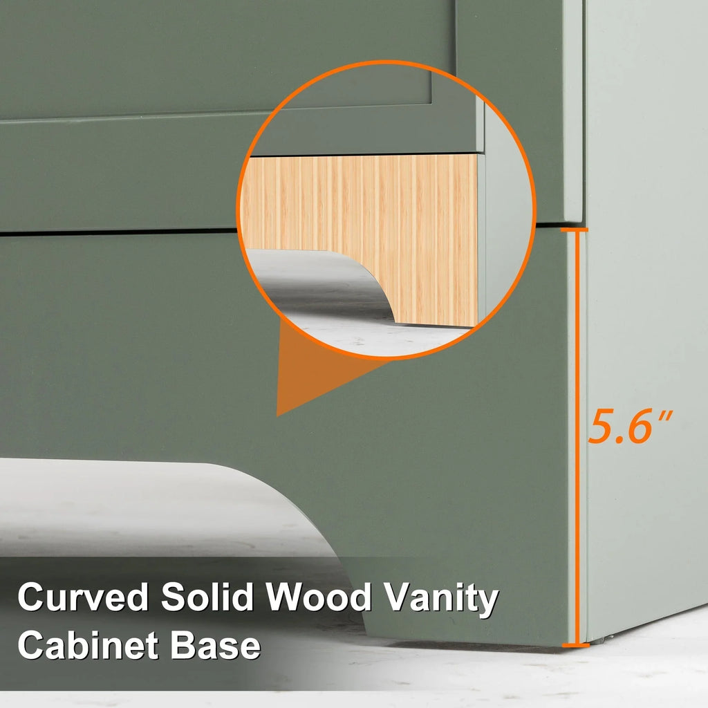 Wavy Line badkamermeubelset van 30/36/48 inch met wastafel en kraan