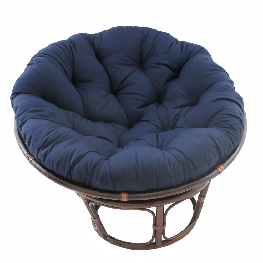 Sillón Papasan de ratán Bali de 42 pulgadas con cojín de sarga