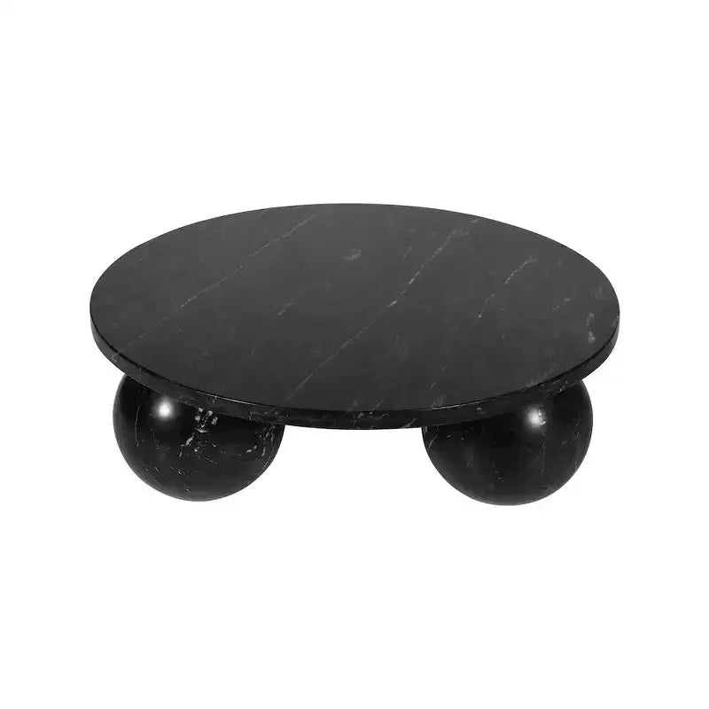 Mesa de centro redonda de mármol con patas esféricas, multicolor, para 4 personas