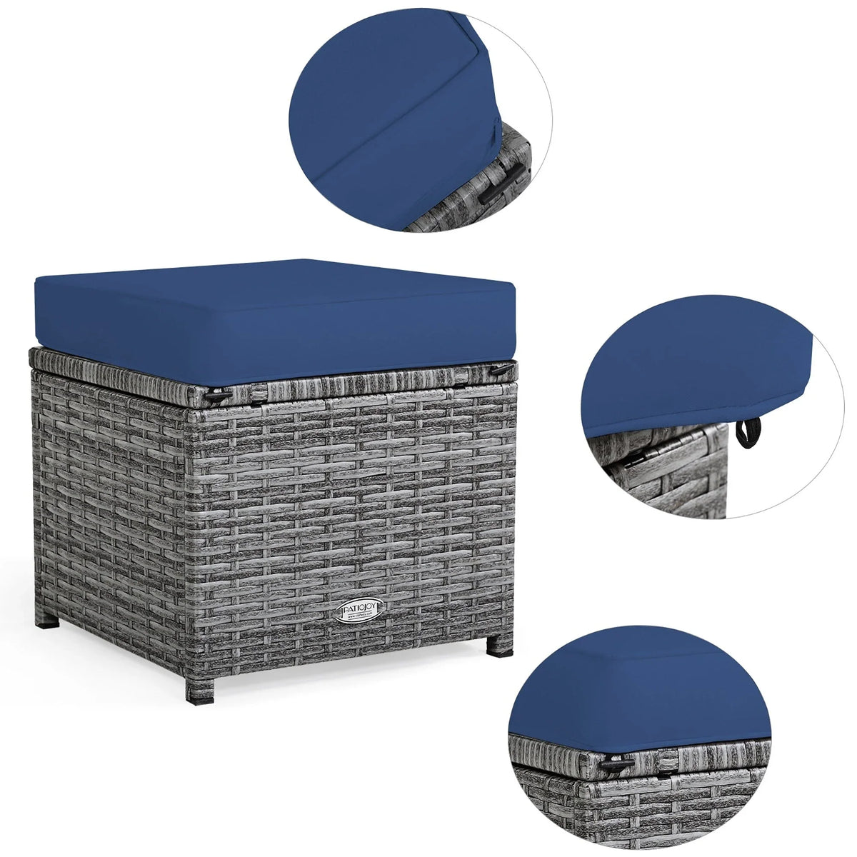 Costway 7-delige eethoek voor de patio van rotan, modulaire bank, fauteuil en voetenbank - Bekijk de details