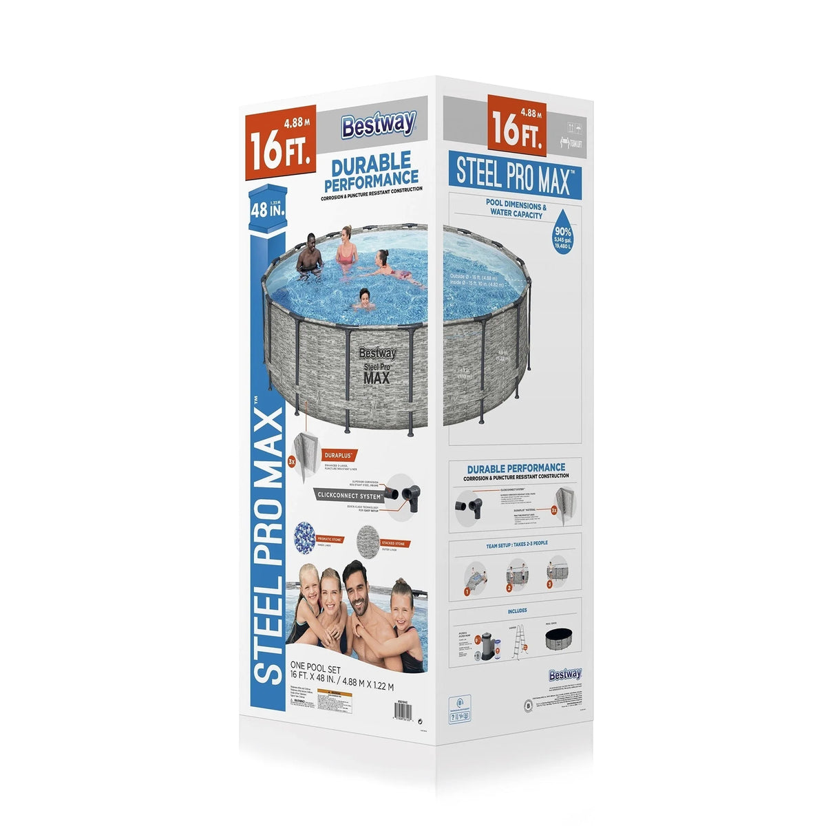 Bestway Steel Pro MAX rond bovengronds zwembad met pomp en afdekzeil