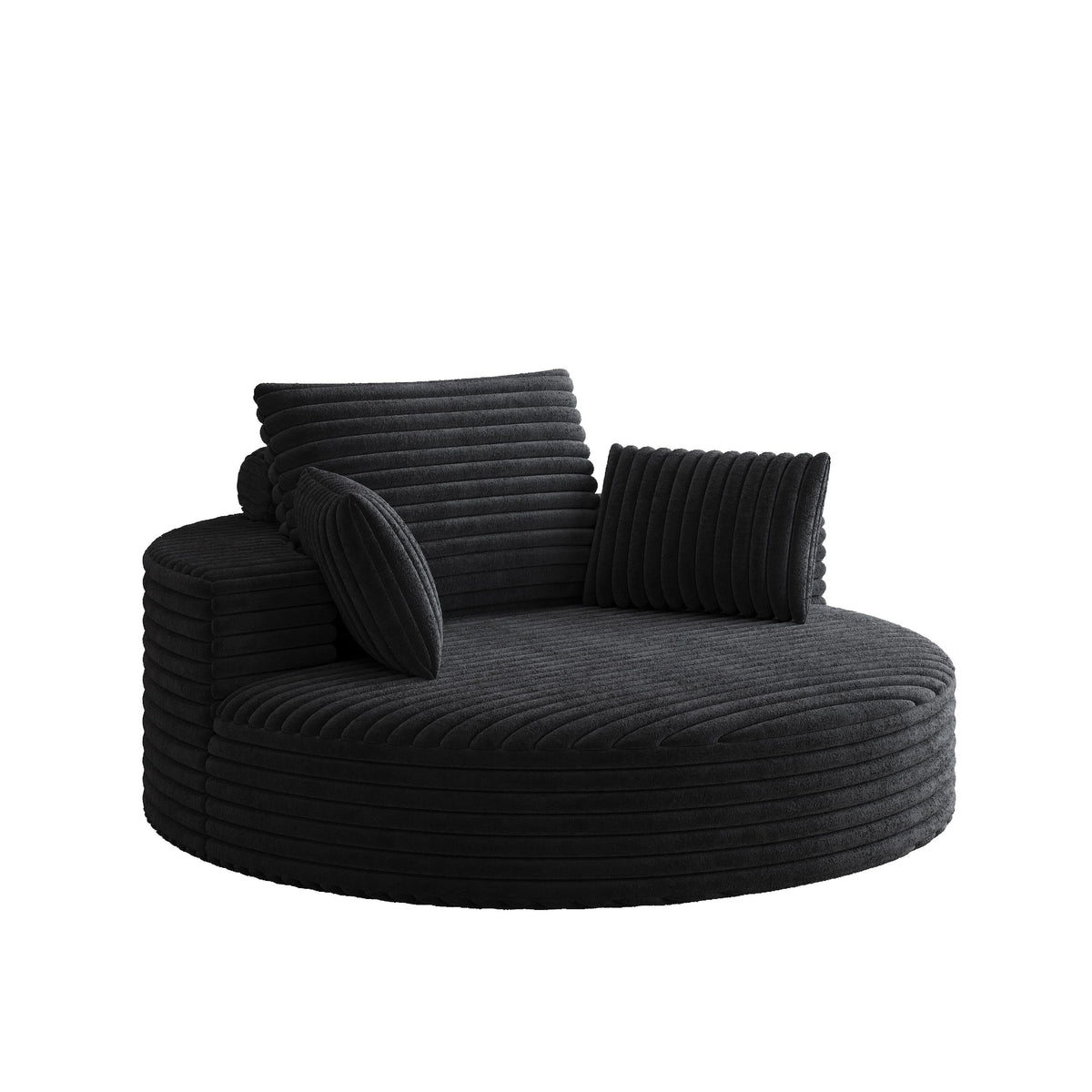 Einzelner Drehstuhl aus Cord-Chenille-Schaumstoff