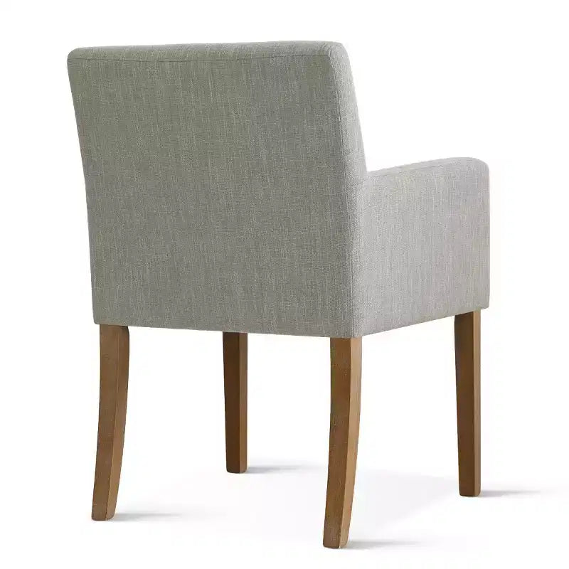 Set of 6 Upholstered Dining Chairs with Arms, Modern Linen Armchairs with Wooden Legs, Accent Chairs for Dining Room, Living Room - Panipeachy