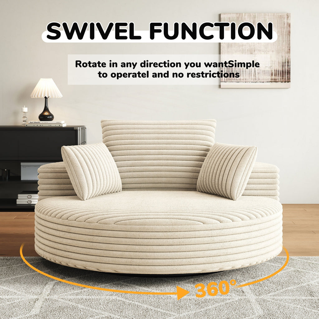 Einzelner Drehstuhl aus Cord-Chenille-Schaumstoff