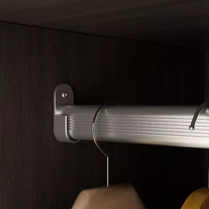 Armoire Hitow à portes miroirs avec deux tiroirs et rangement compartimenté