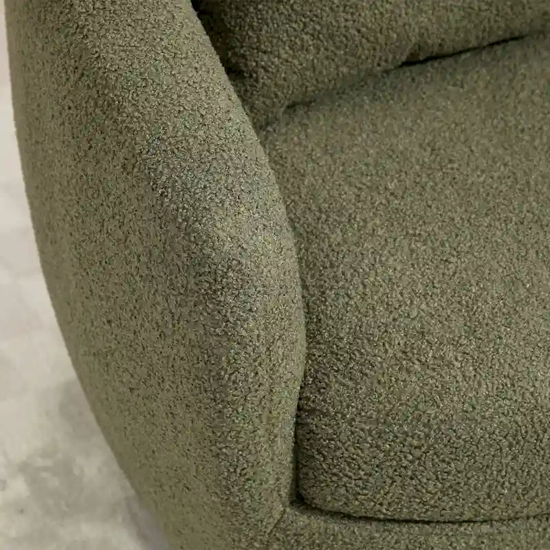 Upholstered Swivel Barrel Armchair with Storage Modern Living Room Side Chair for Bedroom/Office/Reading Spaces
