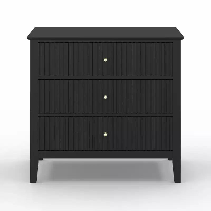 Heynemo 3 Drawer Dresser, Painted 30 Inch Tall Wood Nightstand with Storage, Wide Modern Chest of Drawers with Ball Bearing Slide