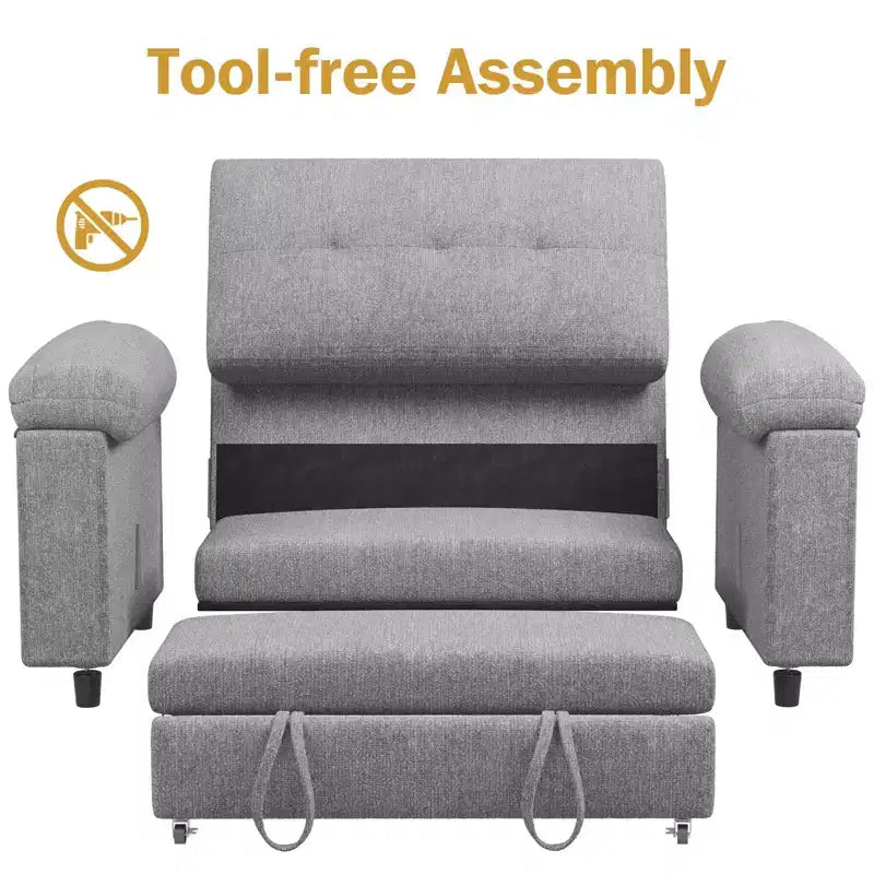 Dyonery 3-in-1 Convertible Sofa Bed, Pull Out Sleeper Sofa with Adjustable Backrest