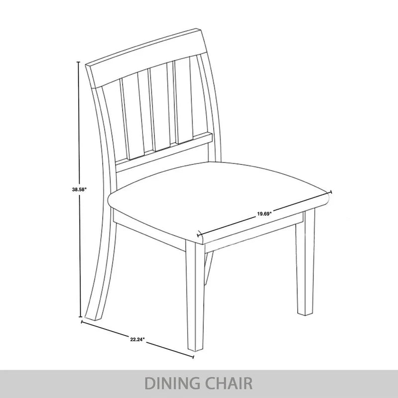 Set da pranzo in legno classico CraftPorch da 7 pezzi