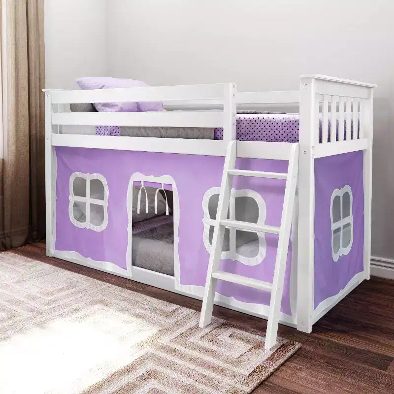 Max & Lily Twin over Twin Low Bunk with Curtains