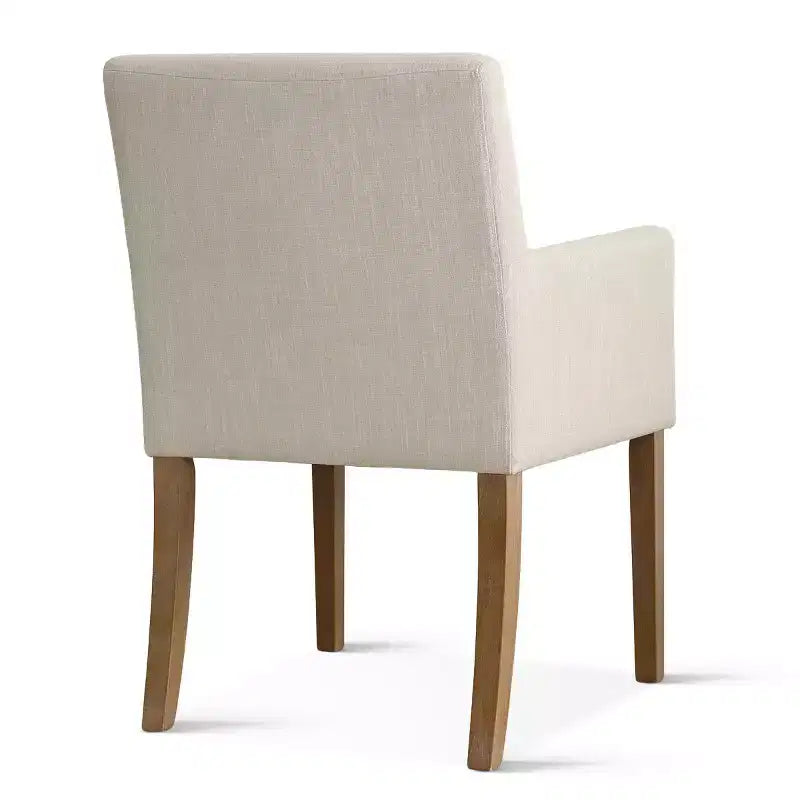 Set of 6 Upholstered Dining Chairs with Arms, Modern Linen Armchairs with Wooden Legs, Accent Chairs for Dining Room, Living Room - Panipeachy