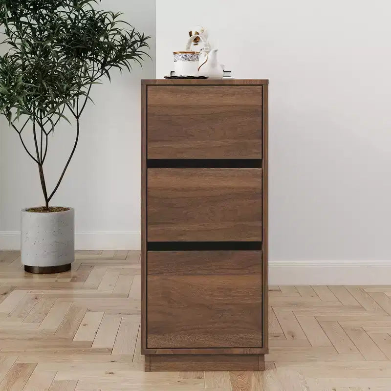 GDFStudio Hikaru Modern Sideboard Buffet Cabinet with Sliding Glass Doors and Drawers