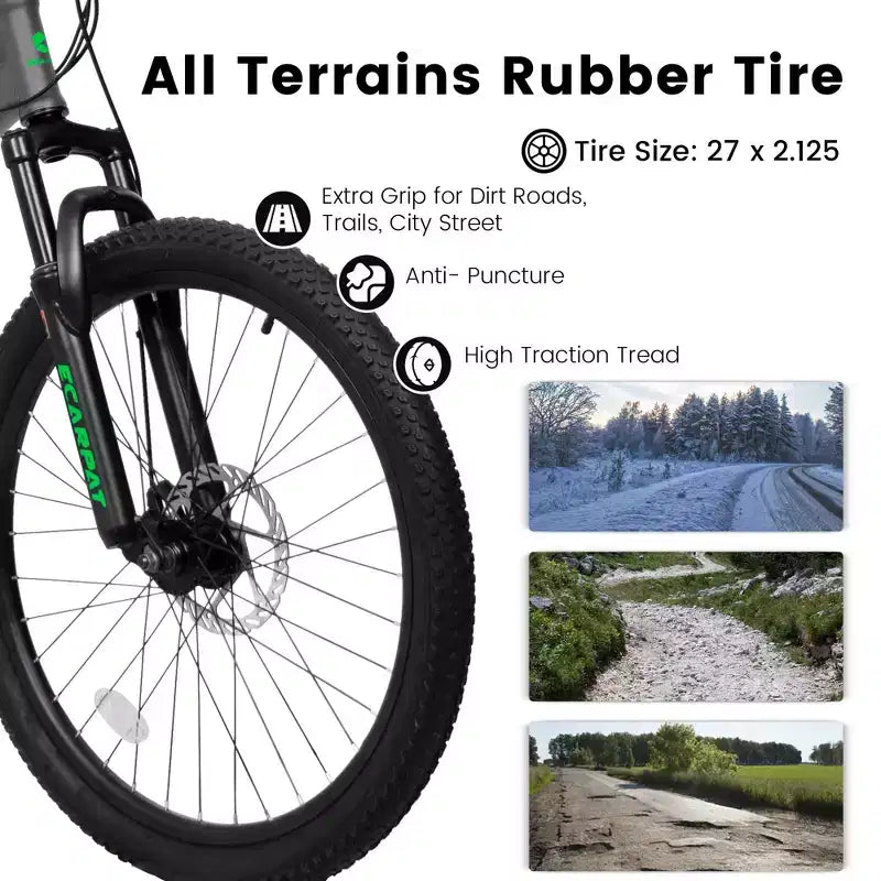 Okak Mountainbike 27,5 Zoll mit vorderen und hinteren Doppelstoßdämpfern, Dirtbike mit 21 Gängen und mechanischen Scheibenbremsen, Erwachsenenfahrrad für Männer und Frauen
