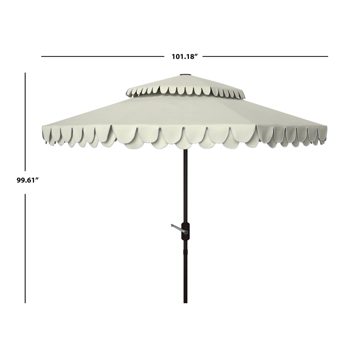 SAFAVIEH Outdoor Kjerstin Valance 9Ft Double Top Umbrella