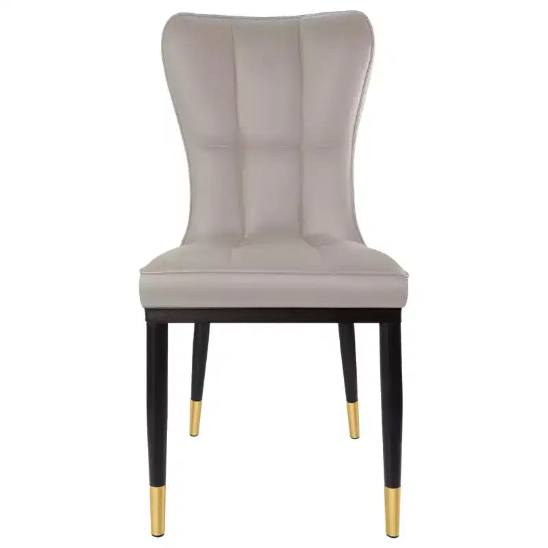 Bekrvio Dining Room Chairs Set of 6, Modern Upholstered Faux Leather Seat with High Back, Metal Legs, Armless Kitchen Chairs for Living Dinning Room