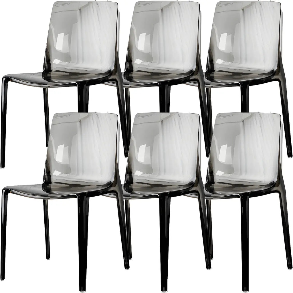 Amber Acrylic Armless Low Back Dining Chair