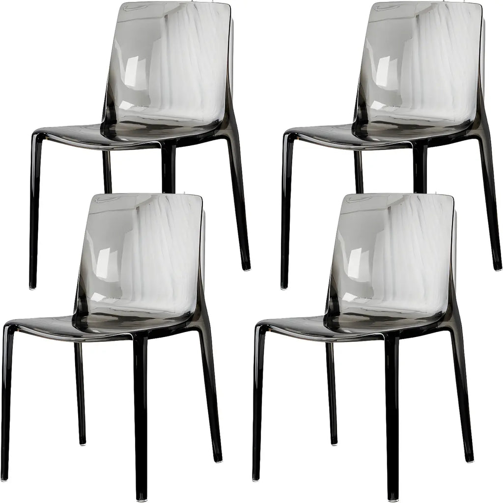 Amber Acrylic Armless Low Back Dining Chair