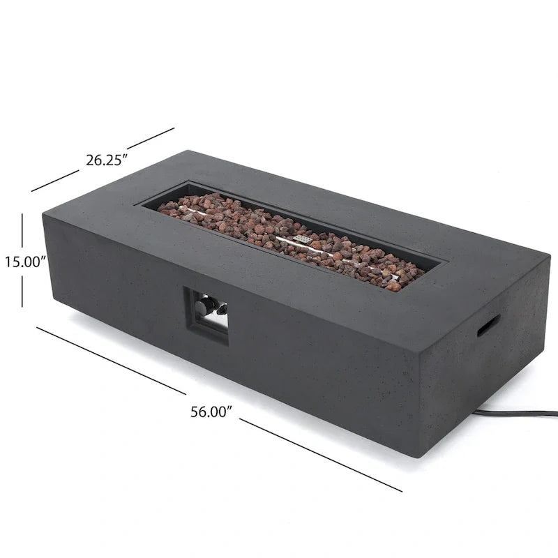 Giovanna Outdoor-Aluminium-Sitzgruppe für 7 Personen mit Feuerstelle von Christopher Knight Home