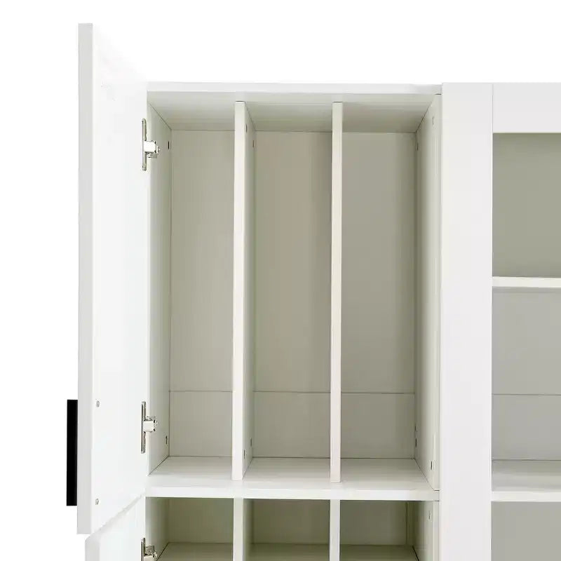 Dispensa da cucina indipendente Whisen alta 71'', grande mobile contenitore per sala da pranzo con credenza e buffet a 6 ante, ripiani regolabili