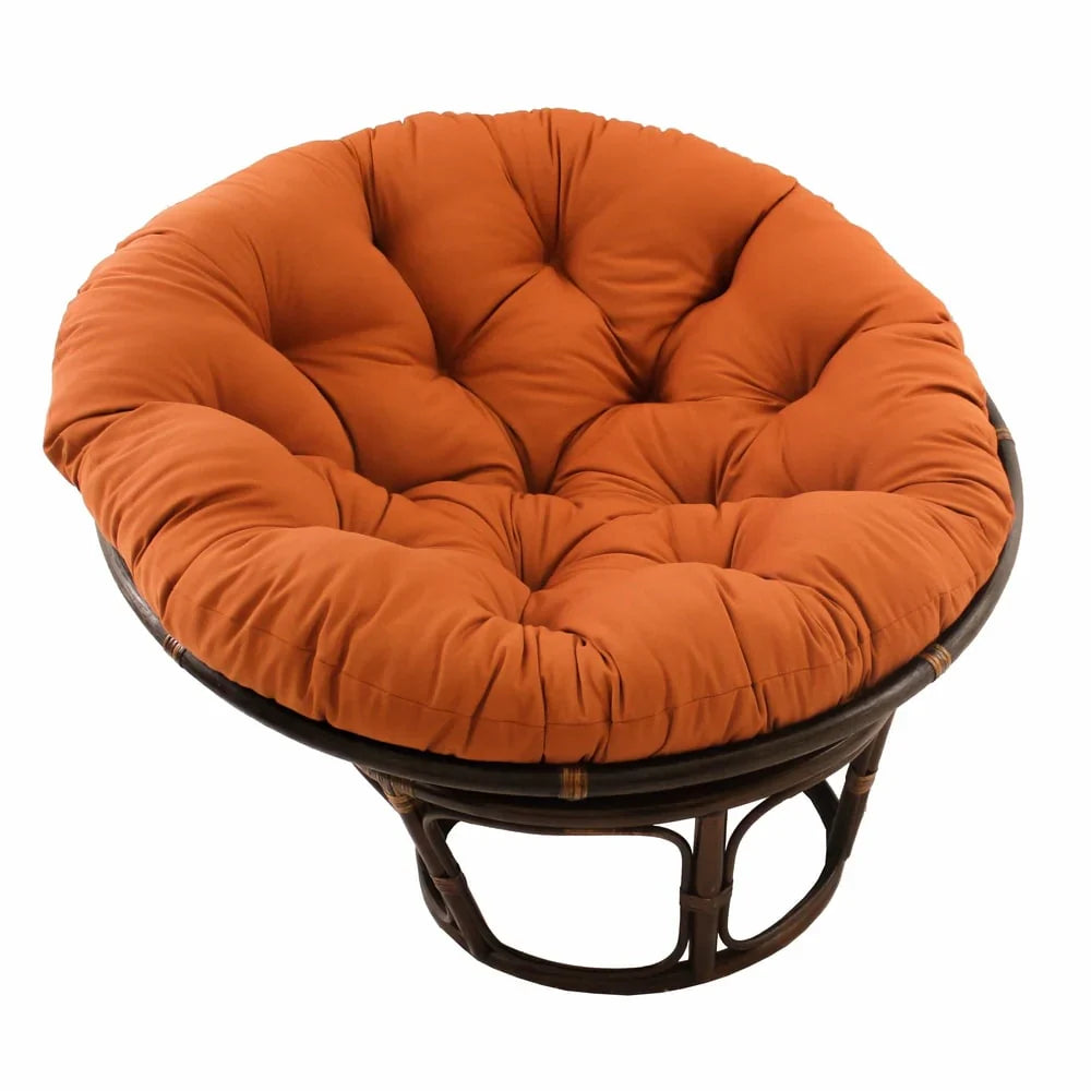 Sillón Papasan de ratán Bali de 42 pulgadas con cojín de sarga