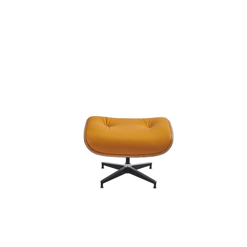 Fauteuil inclinable de salon moderne en cuir, style milieu du siècle