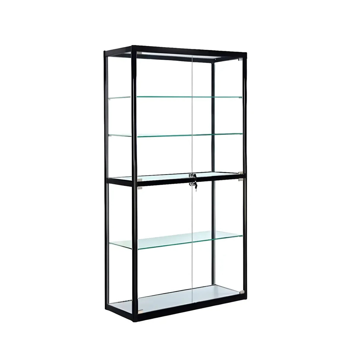 Contemporary Rectangular Black Glass Curio Cabinet
