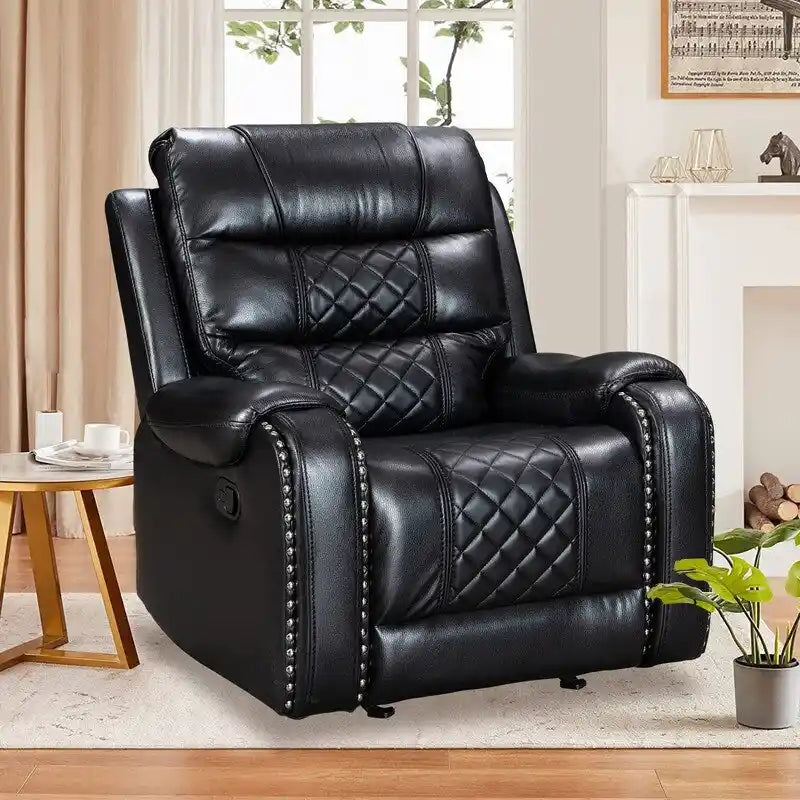Sillón reclinable grande de cuero sintético con diseño estadounidense para la sala de estar