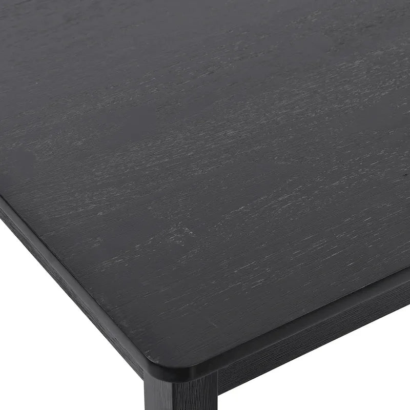 Juego de comedor de 5 piezas de madera maciza de 47 L (1 mesa + 4 sillas con respaldo de listones)
