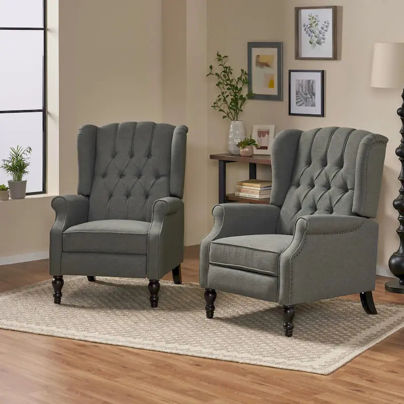 Poltrone reclinabili in tessuto trapuntato Walter (set di 2) di Christopher Knight Home