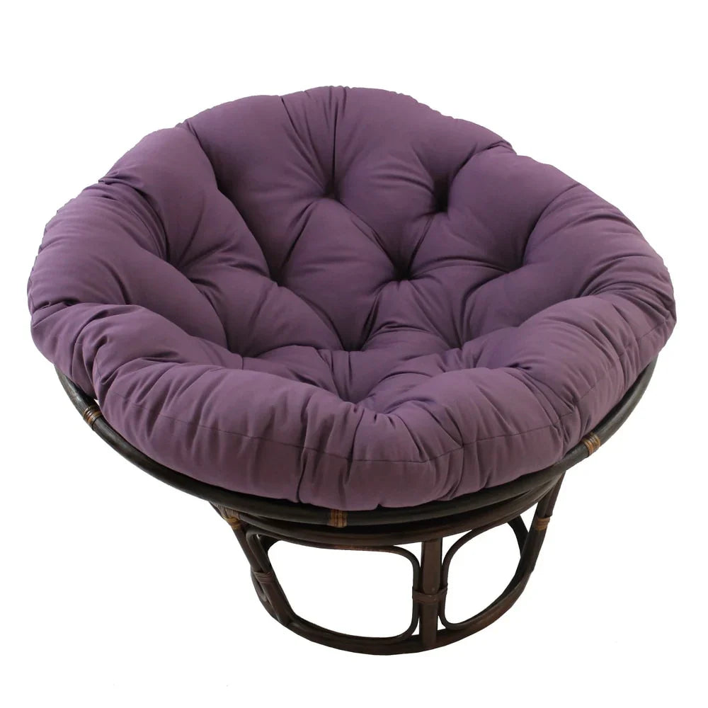 Sillón Papasan de ratán Bali de 42 pulgadas con cojín de sarga