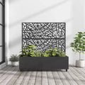 MAYEERTY Planter Box with Trellis Iron Black Net 01 Style 72x47x16in 3-Piece Set