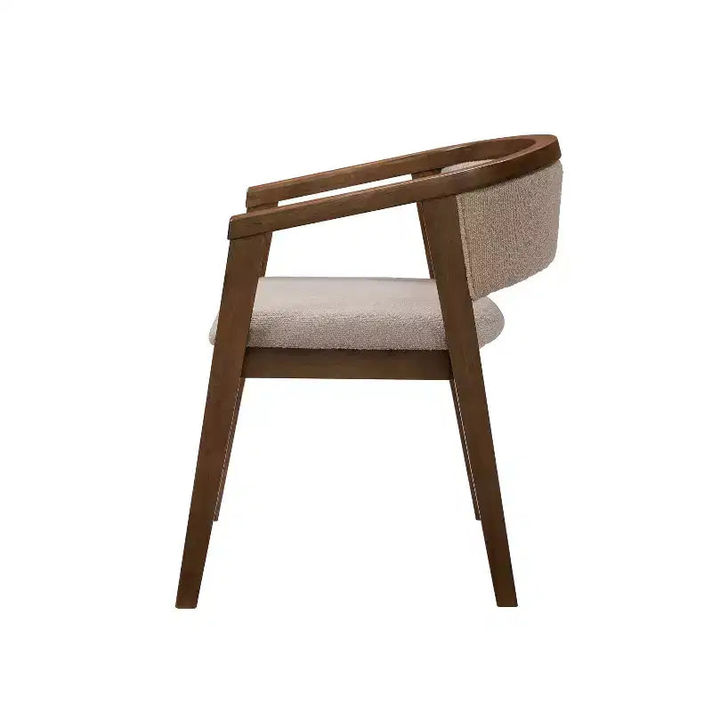 Set da pranzo moderno di metà secolo Christopher Knight Home Simon, 5 pezzi, in legno di caucciù con sedie imbottite in bouclé