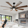 Ventilatore da soffitto con telecomando e luci, grande, con 8 pale in legno