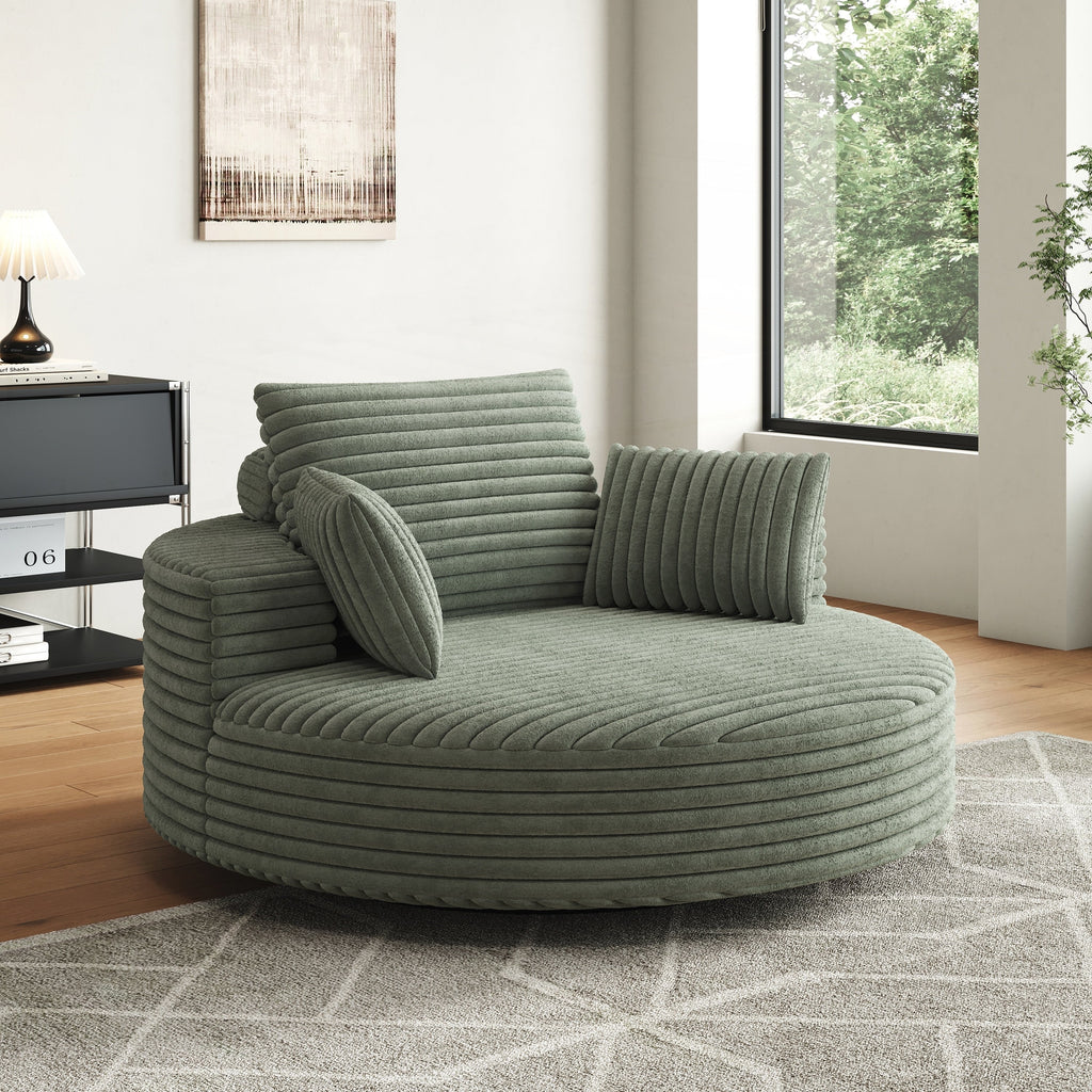 Einzelner Drehstuhl aus Cord-Chenille-Schaumstoff