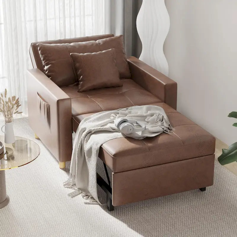 Adjustable Sleeper Chair Bed, 3-in-1 Convertible, Multiple Colors, Fits 1 Person