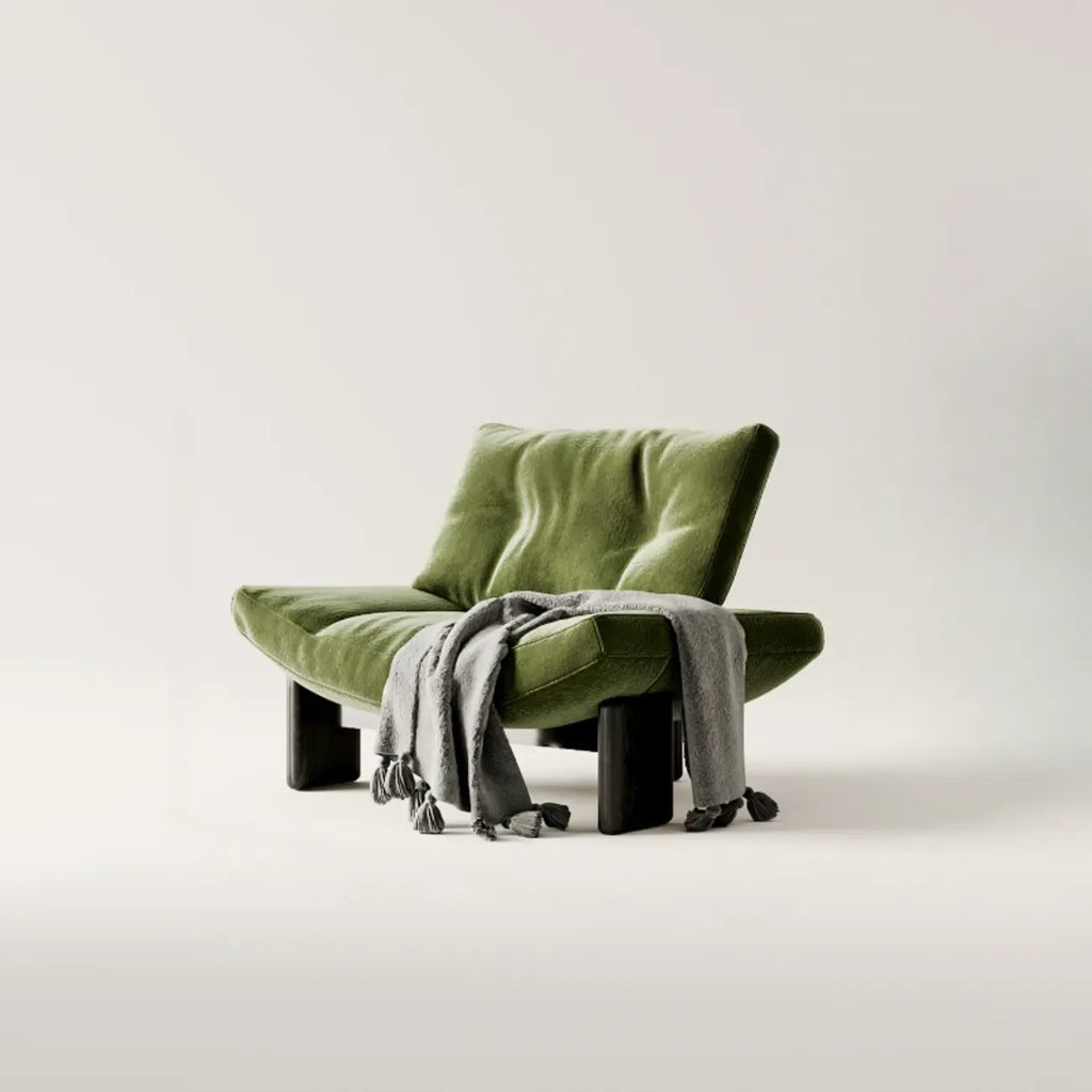 Contemporary Black Tufted Armless Chenille Accent Chair
