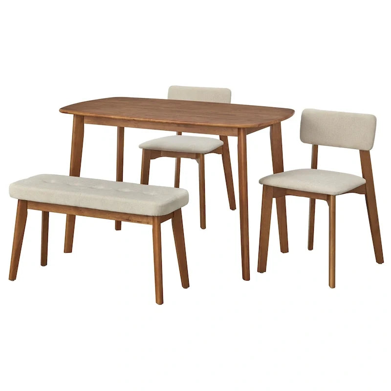 Simple Living Nettie-eetset van massief hout, 4-delig