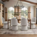 Set van 6 moderne 360° draaibare eetkamerstoelen zonder armleuningen, met voetstukachtige basis, elegante accentstoelen voor keuken, eetkamer of kantoor -Panipeachy